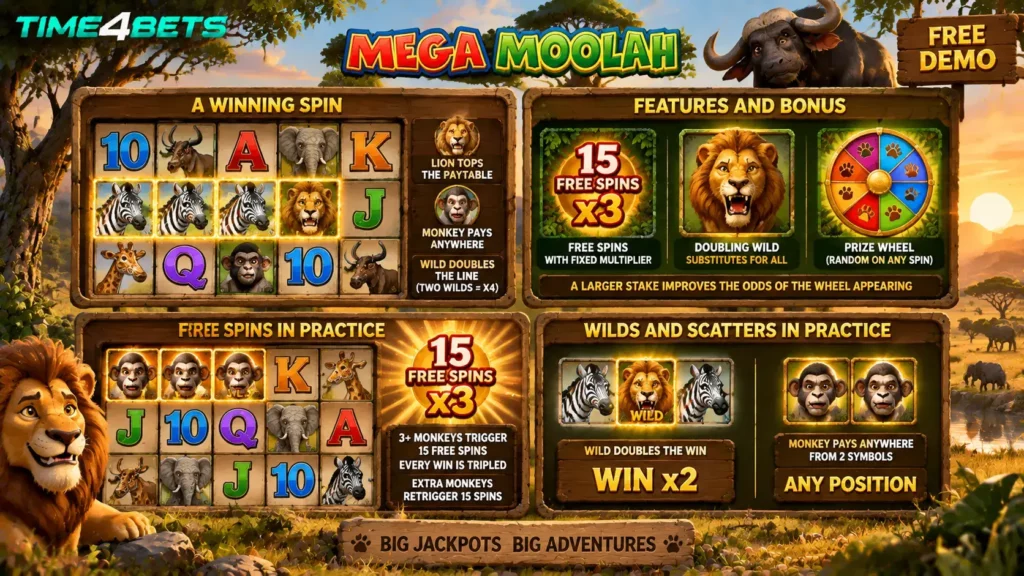 time4betuae mega moolah explaining
